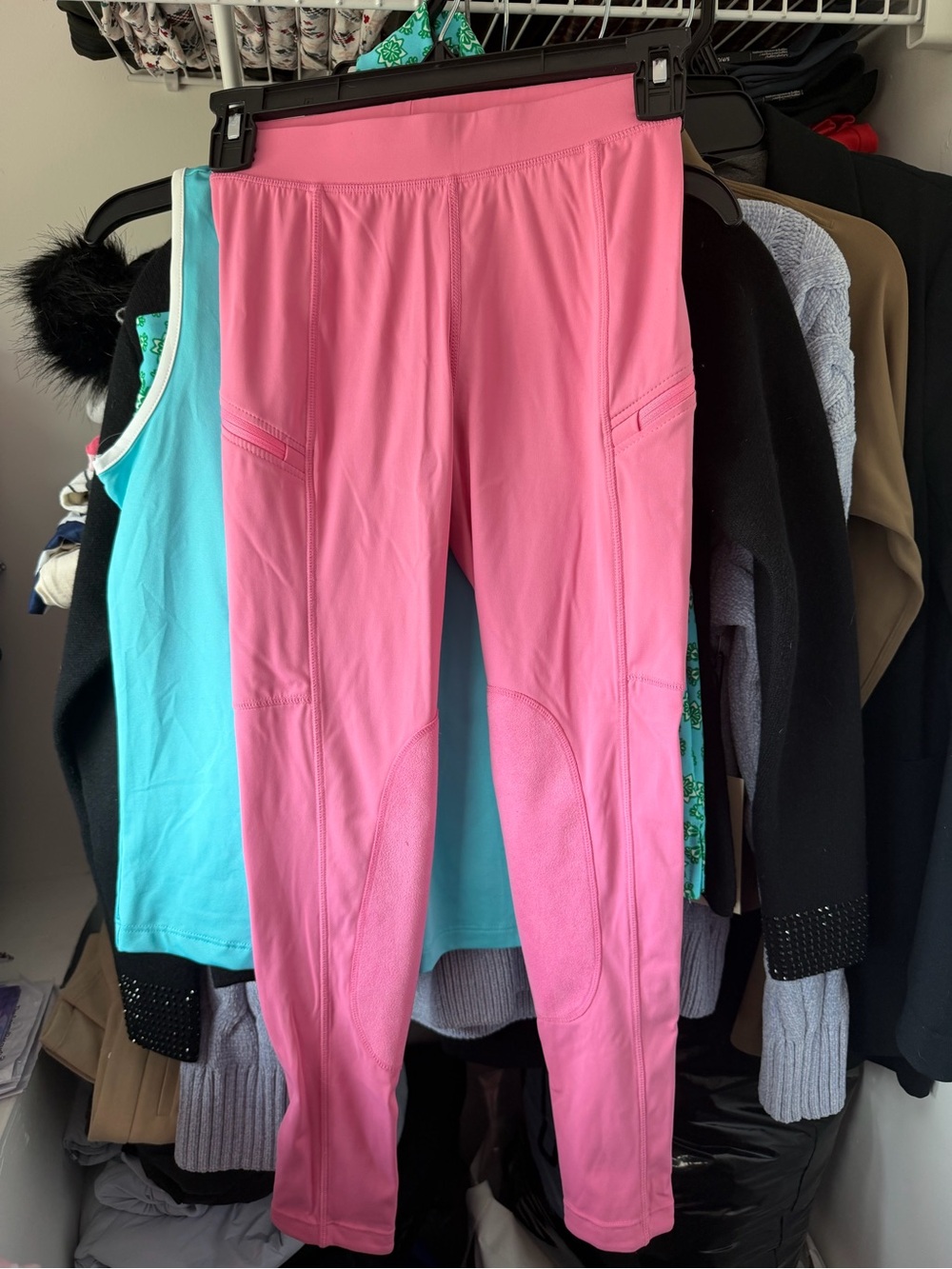 Knee patch horse riding pants kids size medium hot pink with knee patch